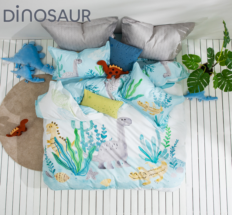 恐龙纺织床品专柜新款 小恐龙全棉被套床单三/四件套 重返侏罗记