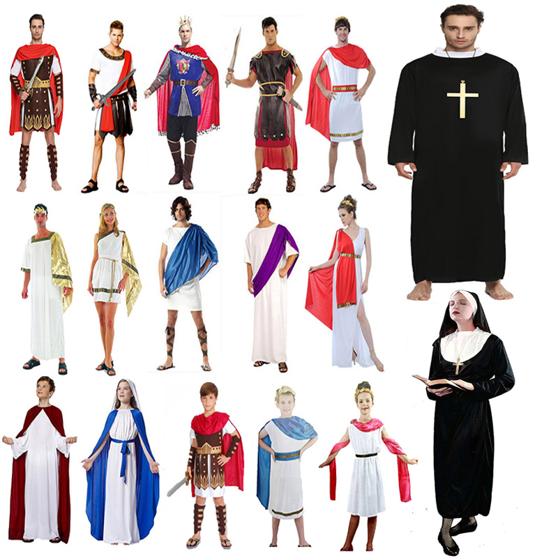 万圣节修女服装成人罗马武士男牧师服圣母角斗士神父演出服装