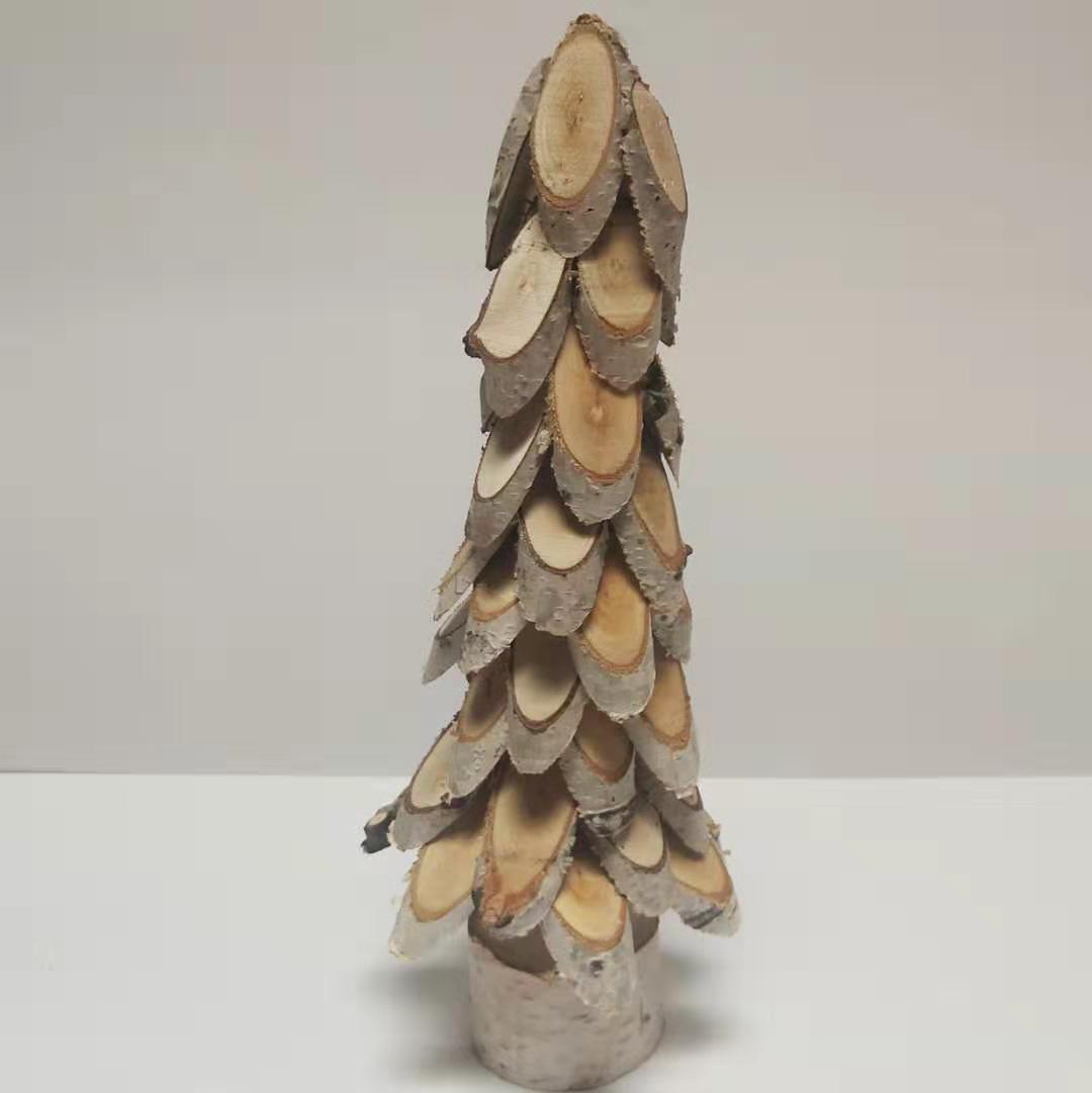 纯手工木片松树摆件创意木质圣诞树家居酒吧软装客厅办公室工艺品