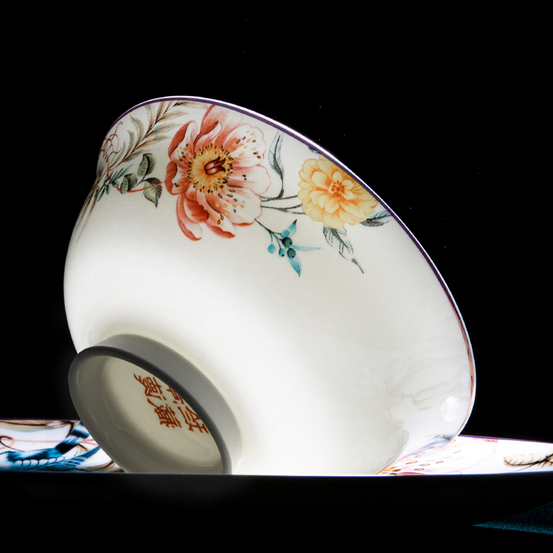 瀚宸碗碟套装家用瓷器饭碗中式景德镇陶瓷创意碗盘高颜值餐具礼盒