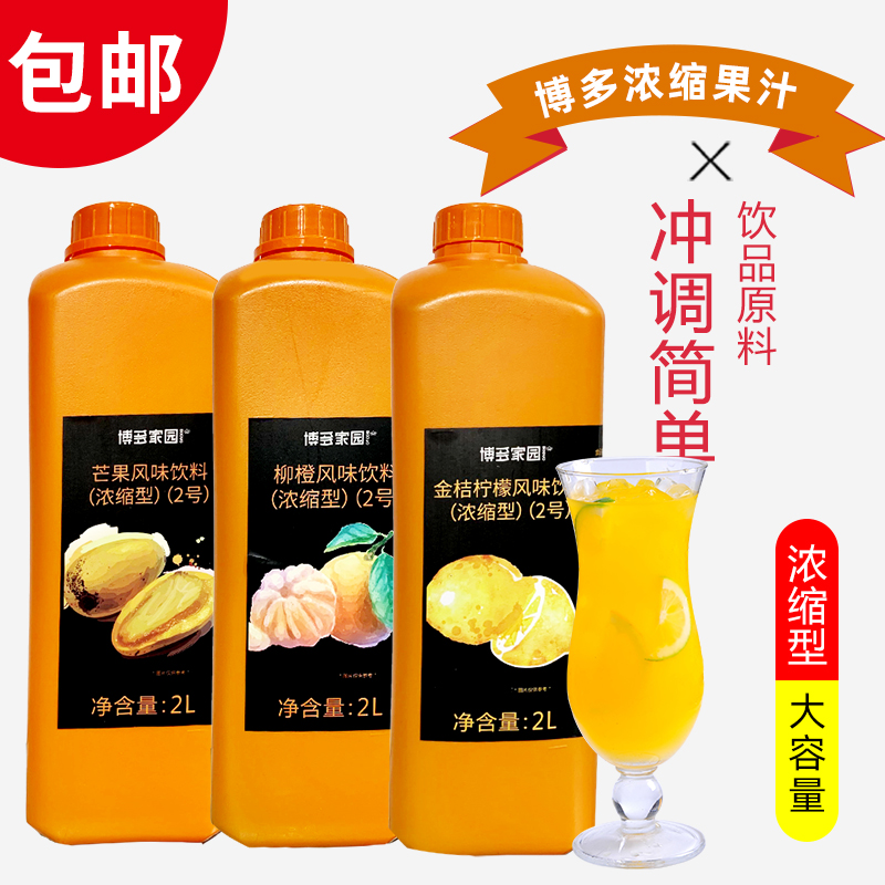 博多家园金桔柠檬汁风味饮料浓浆型 博多芒果汁柳橙汁2号饮品原料