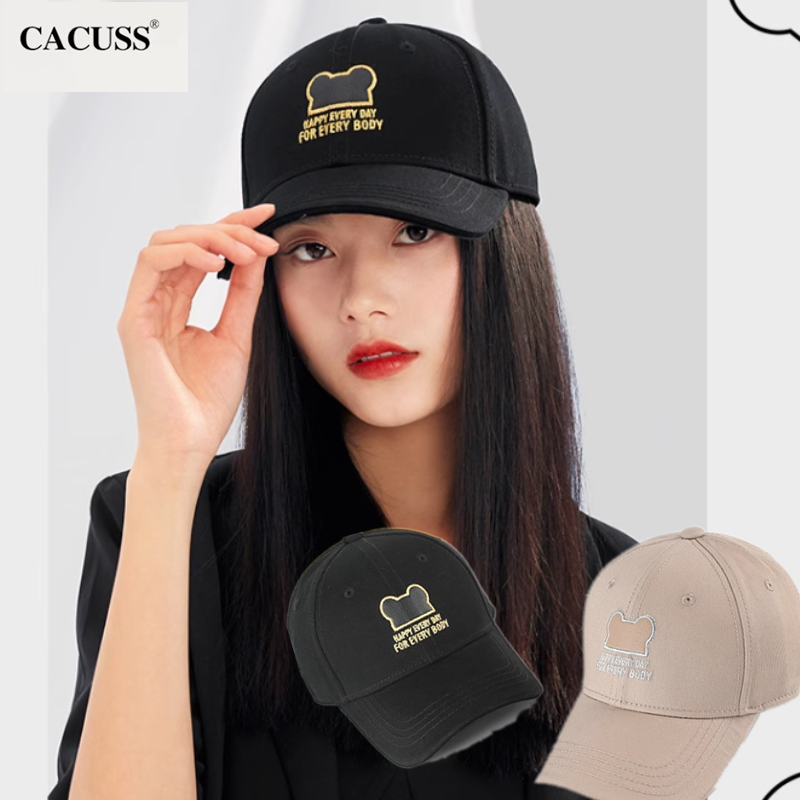 CACUSS新款男女四季通用卡通小熊品质棒球帽遮阳帽显脸小鸭舌帽子