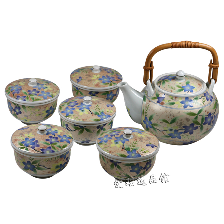 日本老牌瓷器进口限量库山窑银彩陶瓷茶具套装带盖碗茶杯茶壶家用