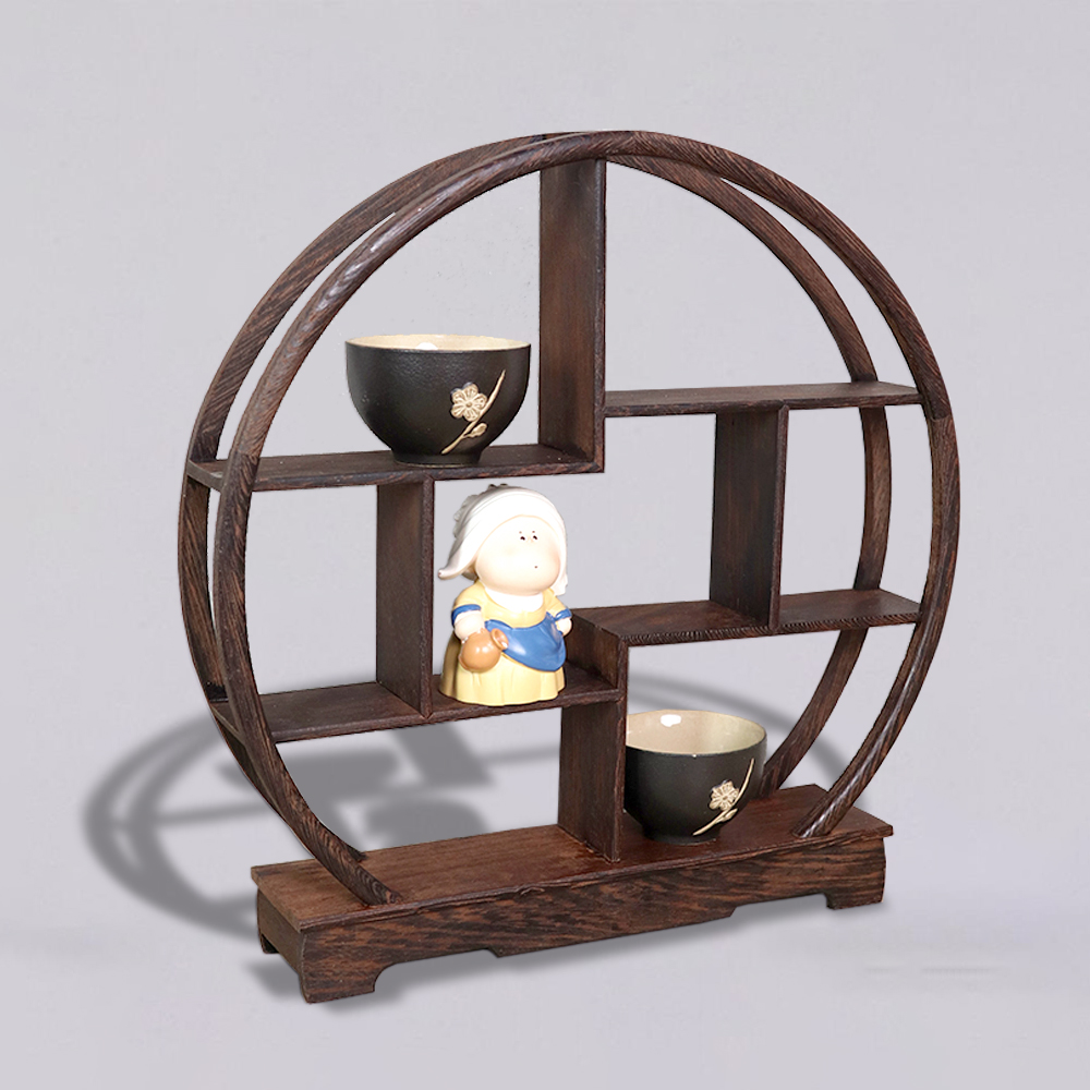 博古架中式小多宝阁全实木紫砂壶架子茶具置物架摆件置物架展示架