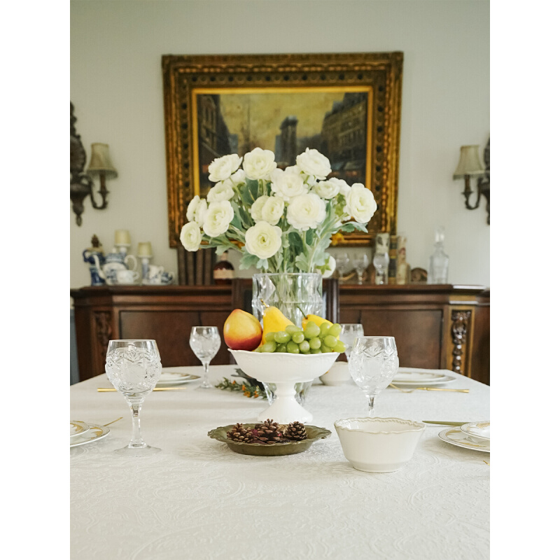 新款和庭古尔尼亚桌布轻奢高级氛围感简约长方形色织提花防水餐桌