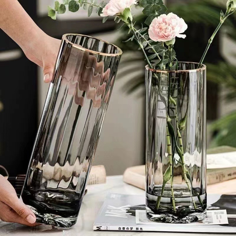 欧式创意玻璃花瓶简约网红水培鲜花植物富贵竹插花瓶餐桌装饰摆件