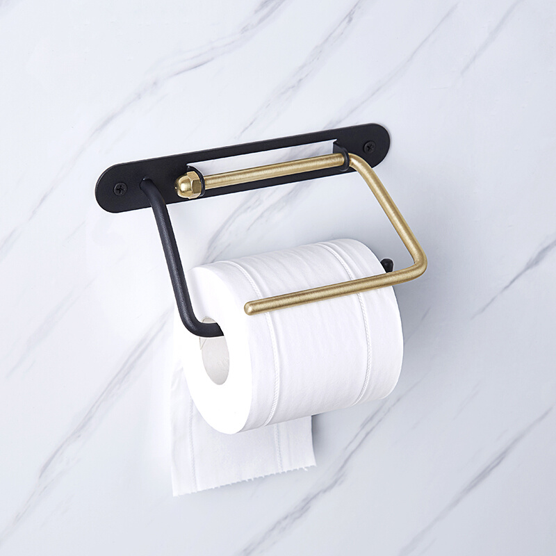 免打孔 黄铜厕纸架 卫生间ins北欧卷纸卫生纸 笔百特家居