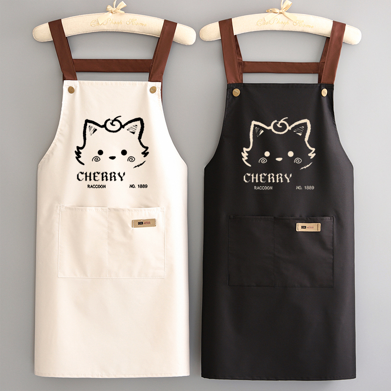 防水防油围裙定制logo印字厨房家用可爱餐饮专用工作服做饭围腰女