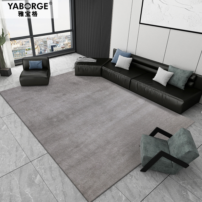 纯色地毯客厅轻奢高级灰色北欧现代简约沙发茶几毯卧室床边毯定制
