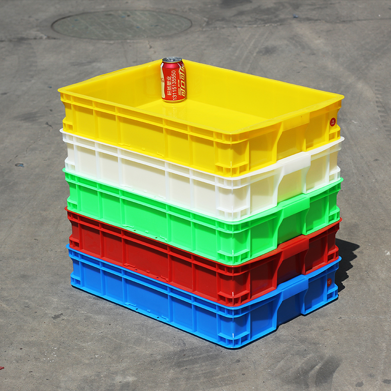 扁平塑料矮箱长方形塑料盒浅方盘加厚食品周转箱豆腐筐面包面条箱