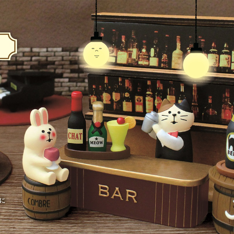 ZAKKA酒吧日式猫INS调酒师兔子装饰微缩小摆件桌面拍照道具