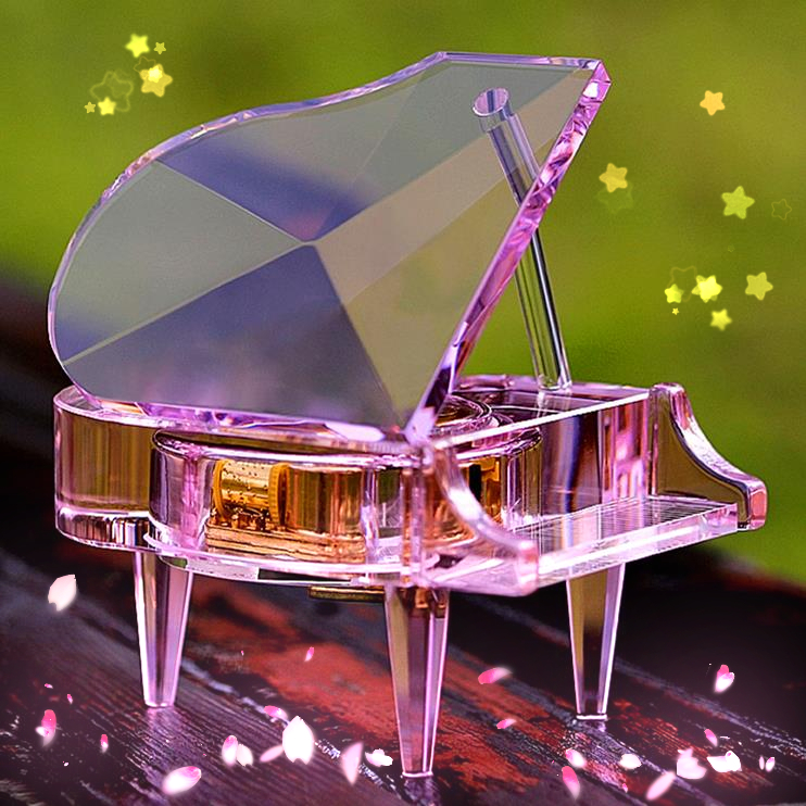 水晶钢琴音乐盒八音盒520送女友情人节创意定制闺蜜结婚生日礼物