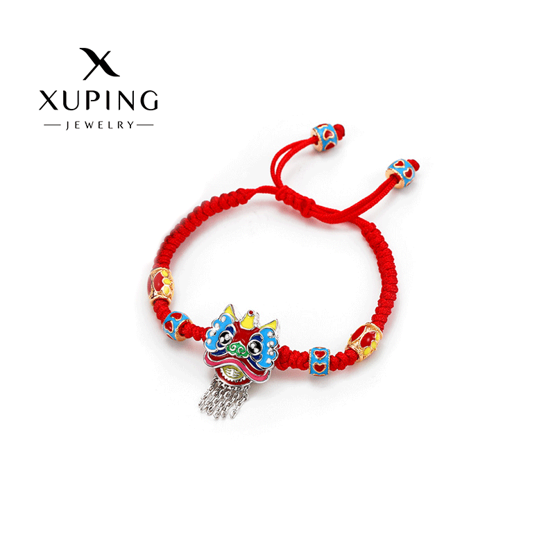 旭平饰品醒狮系列红绳编织手链女抽拉式中国民族风时尚复古手饰品