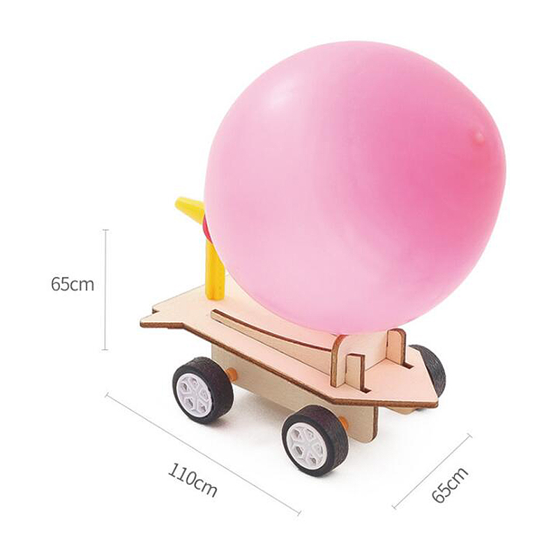 反冲力模型气球动力小小科技小工作材料包diy儿T童手制玩具车学生