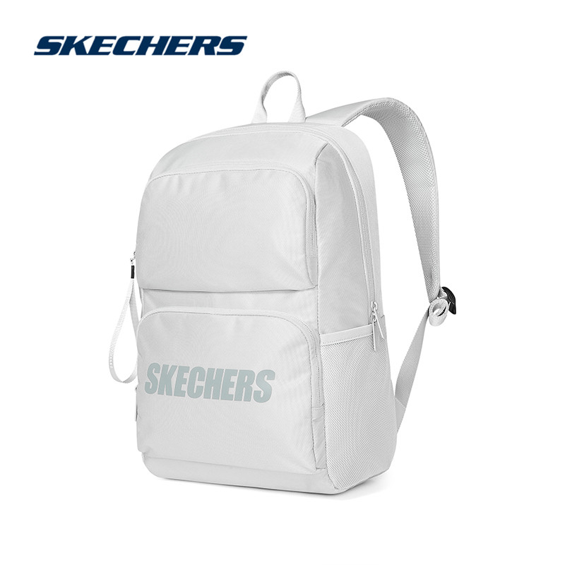 Skechers斯凯奇双肩包男女旅行大容量月亮灰大学生书包高中生背包