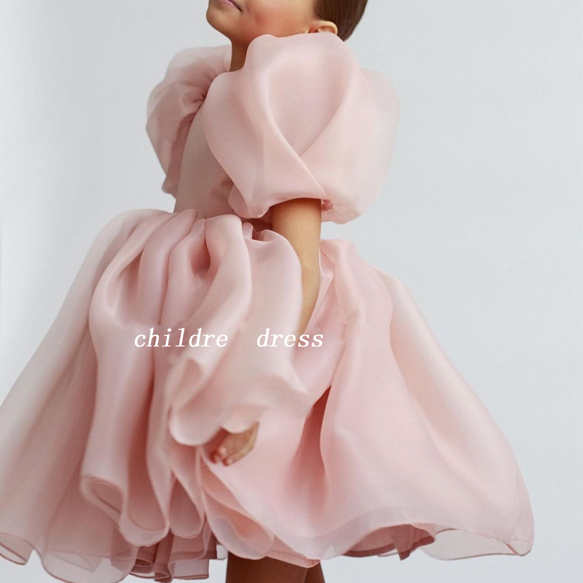 儿童模特走秀蓬蓬裙钢琴演出服女高端洋气纯色西班牙风公主裙礼服