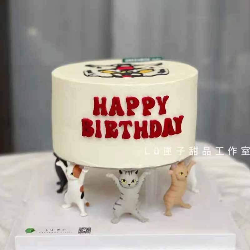 网红创意托举妖娆猫摆件跳舞猫蛋糕装饰插件烘焙甜品台小猫咪装扮
