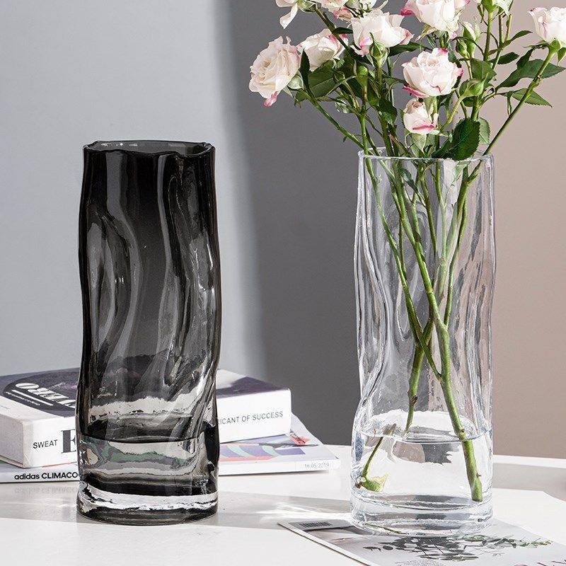 2021新款艺明玻璃花瓶鲜奢插花器高级感轻花高端大气水培花透摆件