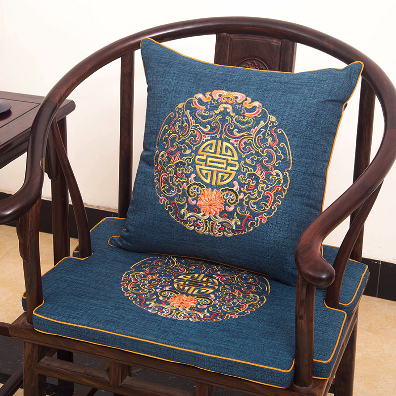中式红木沙发坐垫太师圈椅实木皇宫官帽餐茶桌椅子乳胶棕座垫定制