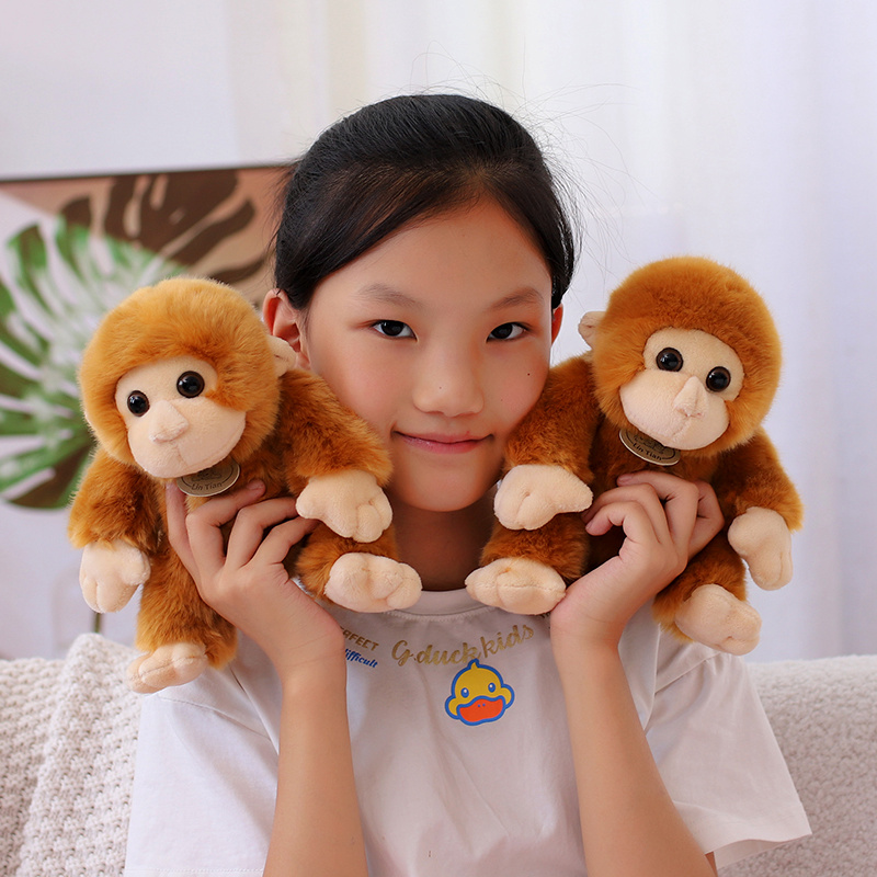 仿真可爱猴子玩偶毛绒玩具金丝猴公仔大眼猴娃娃摆件儿童生日礼物