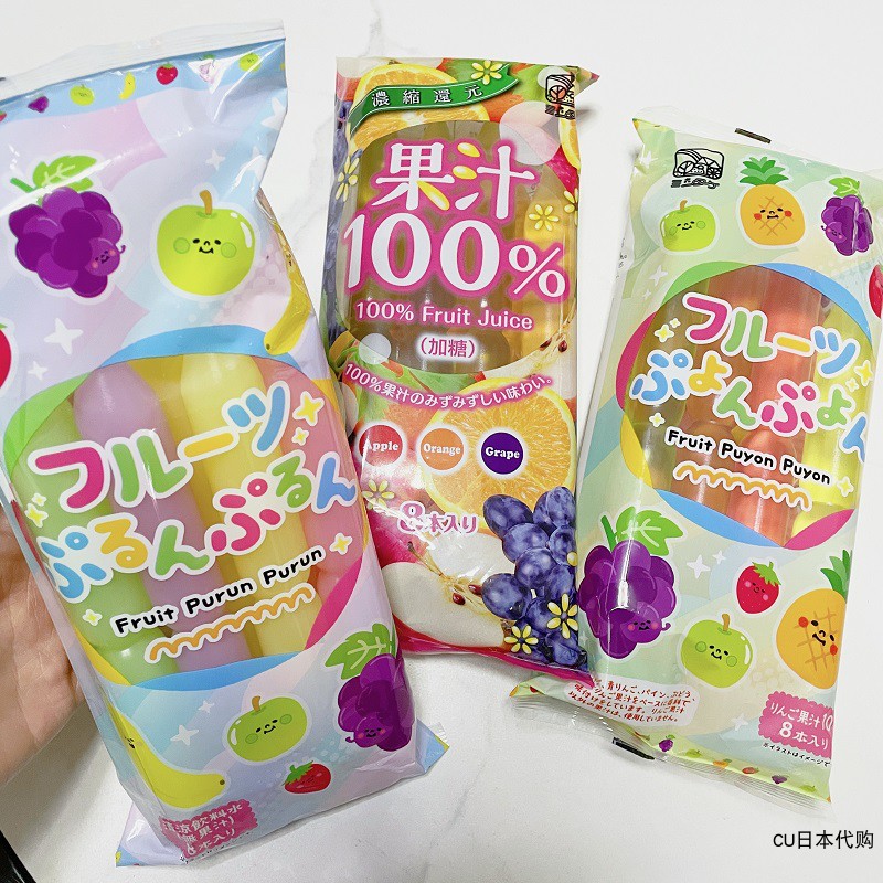 日本光武碎碎冰果汁果味水果乳酸菌棒棒冰儿童冰冰棒夏季零食8支