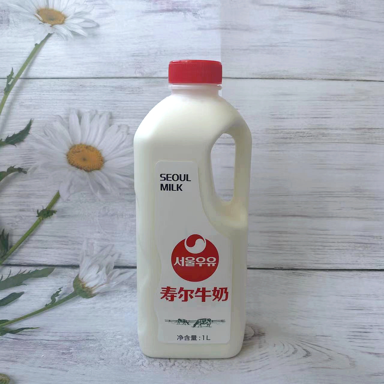 韩国进口牛奶 寿尔新鲜牛奶学生早餐奶鲜奶小桶装1L每周四到 包邮