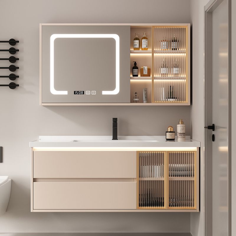 现代简约浴室柜组合智能一体盆卫生间收纳洗手脸盆柜洗漱台定制
