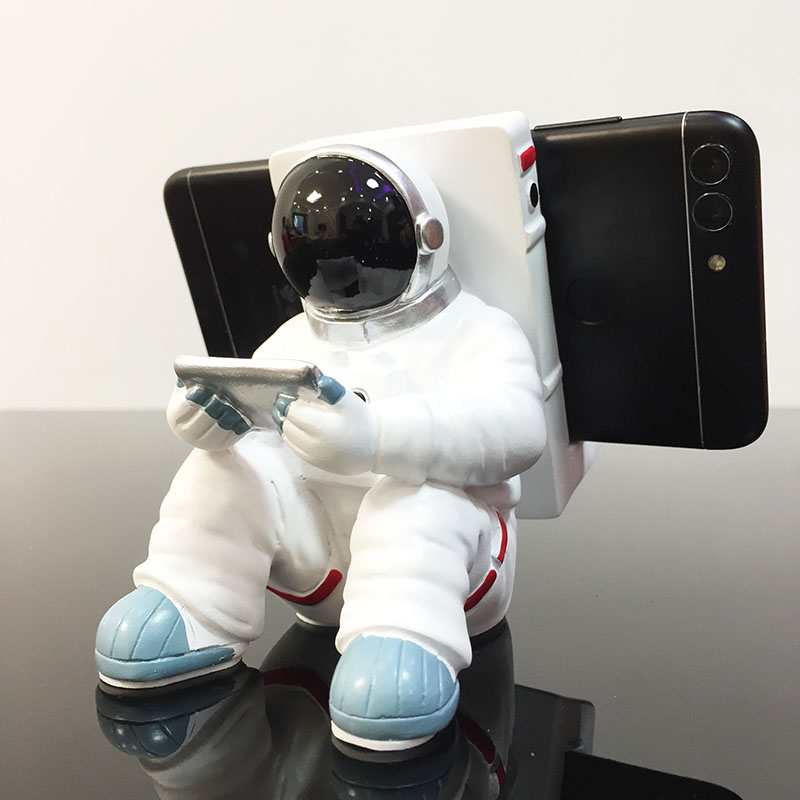 宇航员桌面手机支架创意太空人手机架ipad平板简约直播支撑架摆件