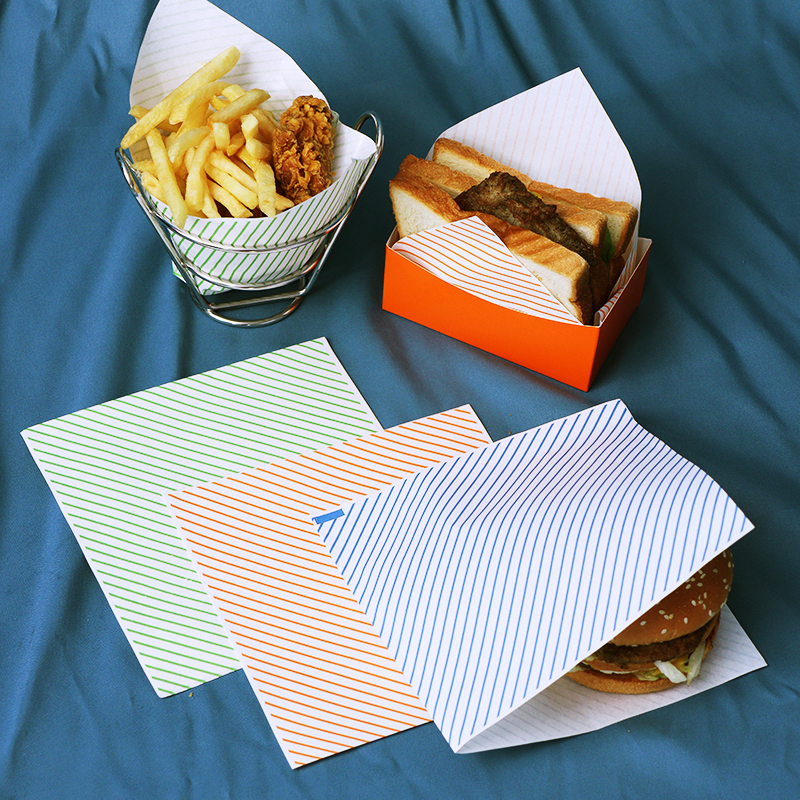 食品级纸袋别即食三明治甜甜圈面包外拿随手抓饼三角开口防油纸袋