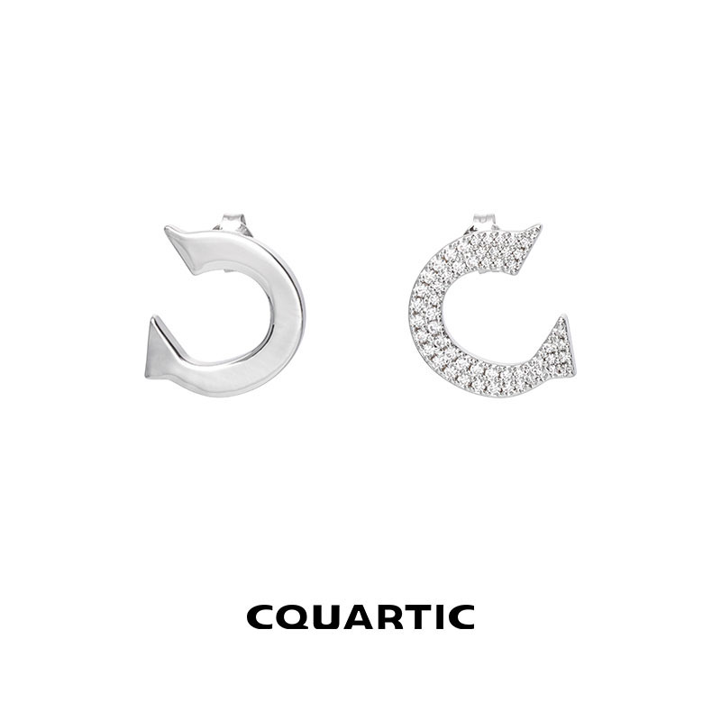 Cquartic双C耳钉女气质轻奢耳环高级镶嵌设计情侣耳饰闺蜜礼物