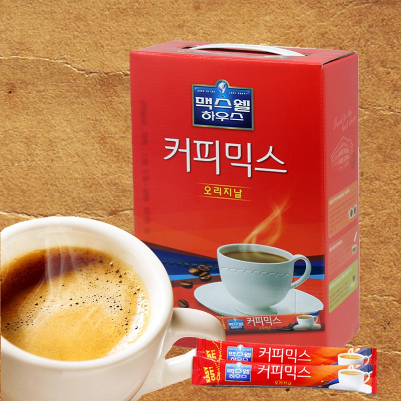 包邮韩国原装进口麦斯威尔Maxwell原味速溶三合一咖啡粉100条盒装
