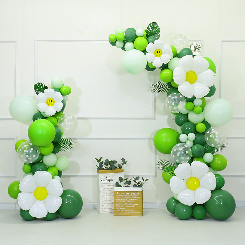 森系牛油果绿气球拱门开业气氛装饰品商场店铺周年店庆典场景布置