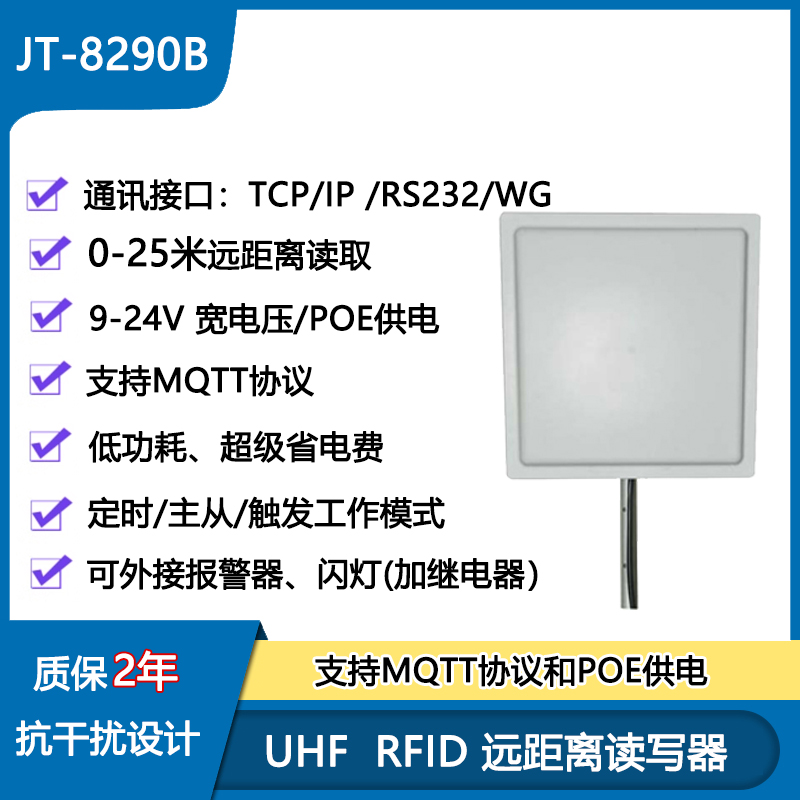 RFID UHF 超高频 远距离读写器/读卡器 25米　网络 支持MQTT协议