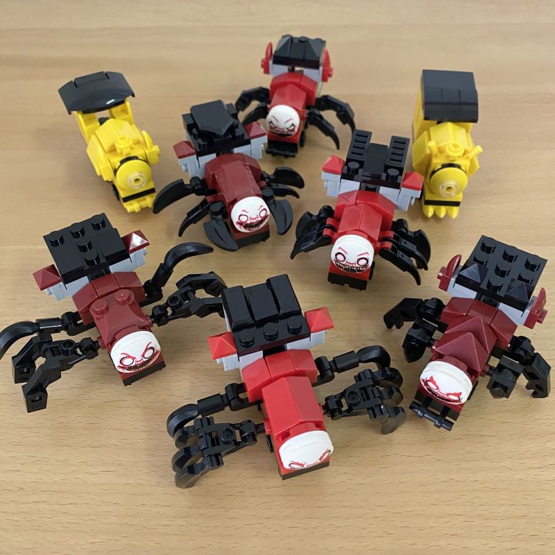 地狱查尔斯变异蜘蛛主角战斗火车男孩玩具拼装积木益智模型礼物