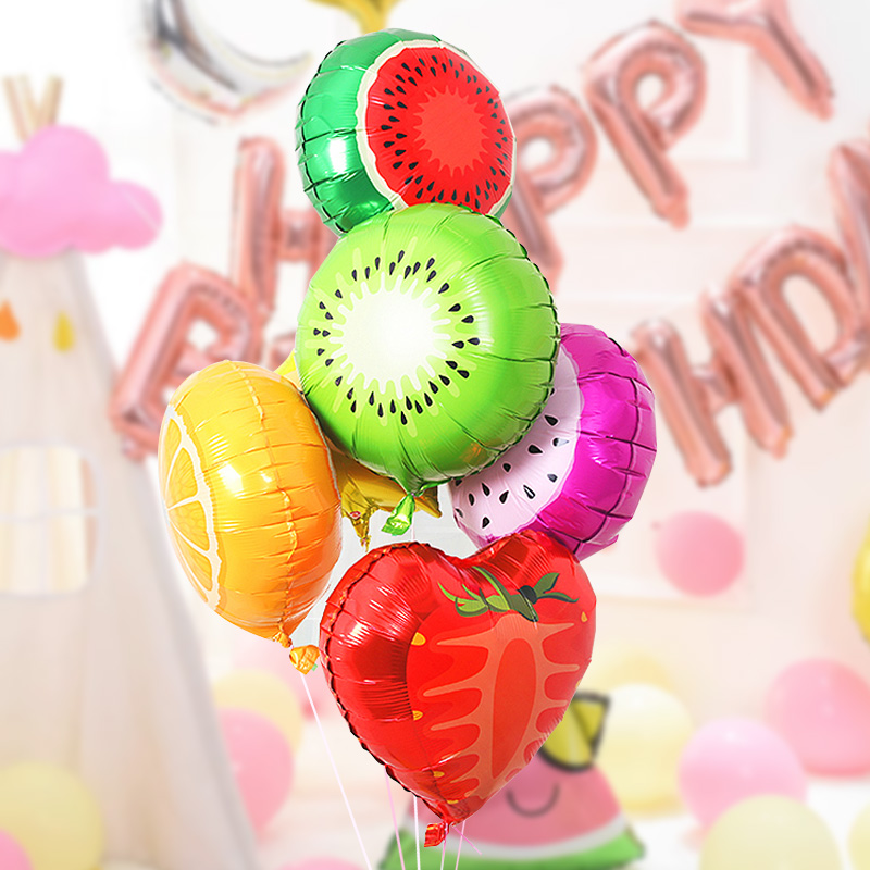 18寸水果气球铝膜卡通菠萝西瓜派对装饰宝宝生日布置儿童气球装饰
