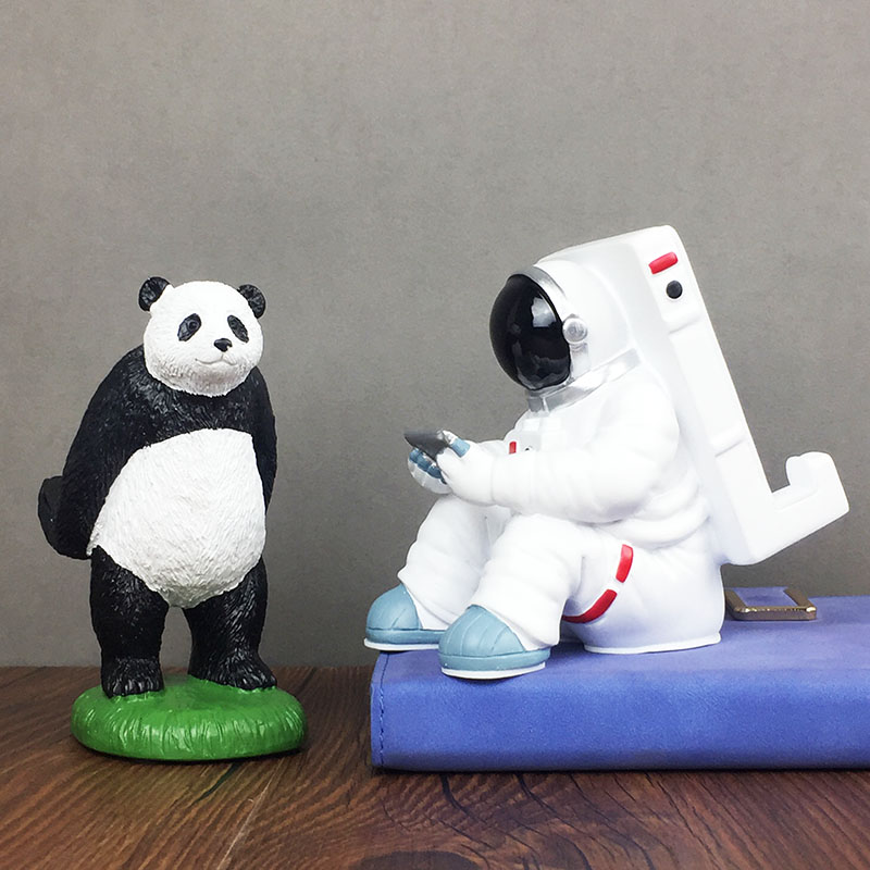 卡通可爱手机桌面支架宇航员熊猫ipad平板支架学生桌上手机架礼物