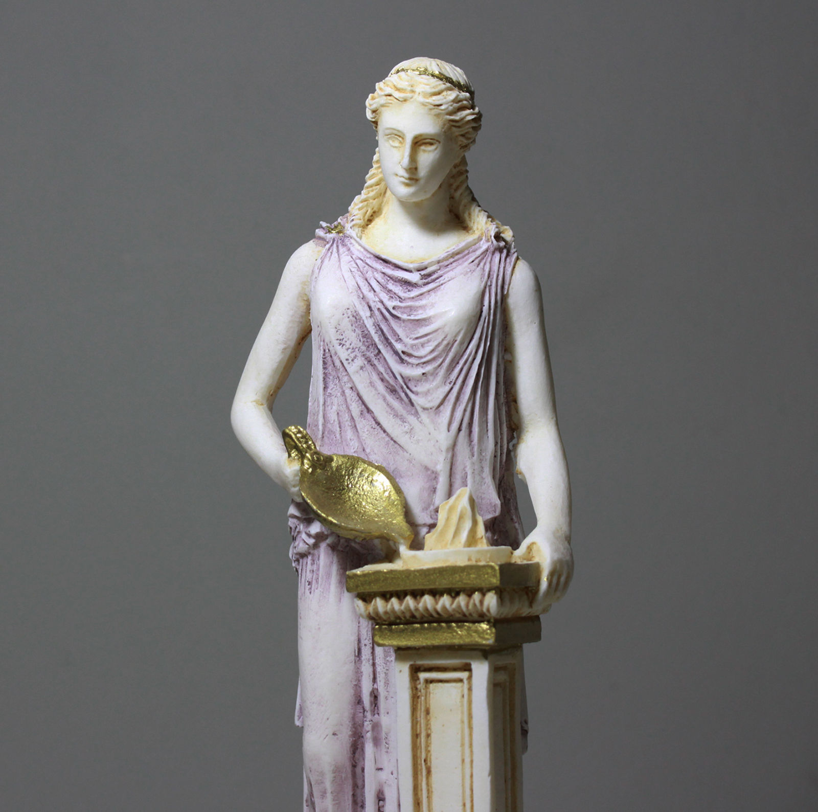 代购赫斯提灶神星希腊罗马家庭家庭女神手绘雪花石膏雕像9.4摆件