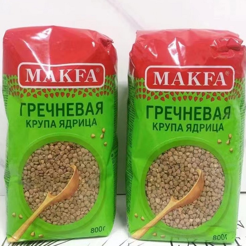 俄罗斯超市采购粮食荞麦米 荞麦仁三角米荞麦粒800克两种包装随机
