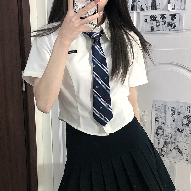 【瑗菱高等】尺呎间JK原创韩式学姐收腰制服感短袖衬衫