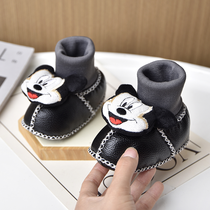 婴儿棉鞋袜冬季加厚不掉男女宝宝学步前鞋3-6-12个月保暖毛绒鞋子
