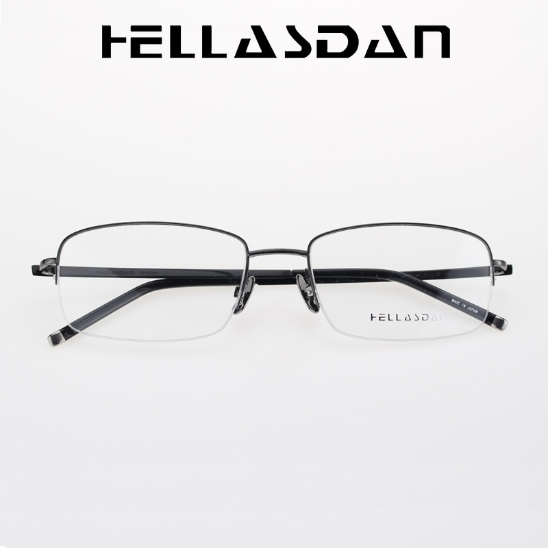 华尔诗丹 眼镜架Hellasdan镜框可配度数纯钛超轻半框近视镜男9277