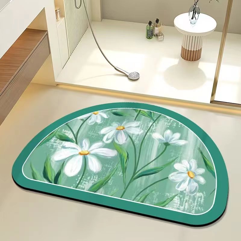 浴室吸水地垫小清新花卉家用卫生间脚垫淋浴间门口吸水速干门垫