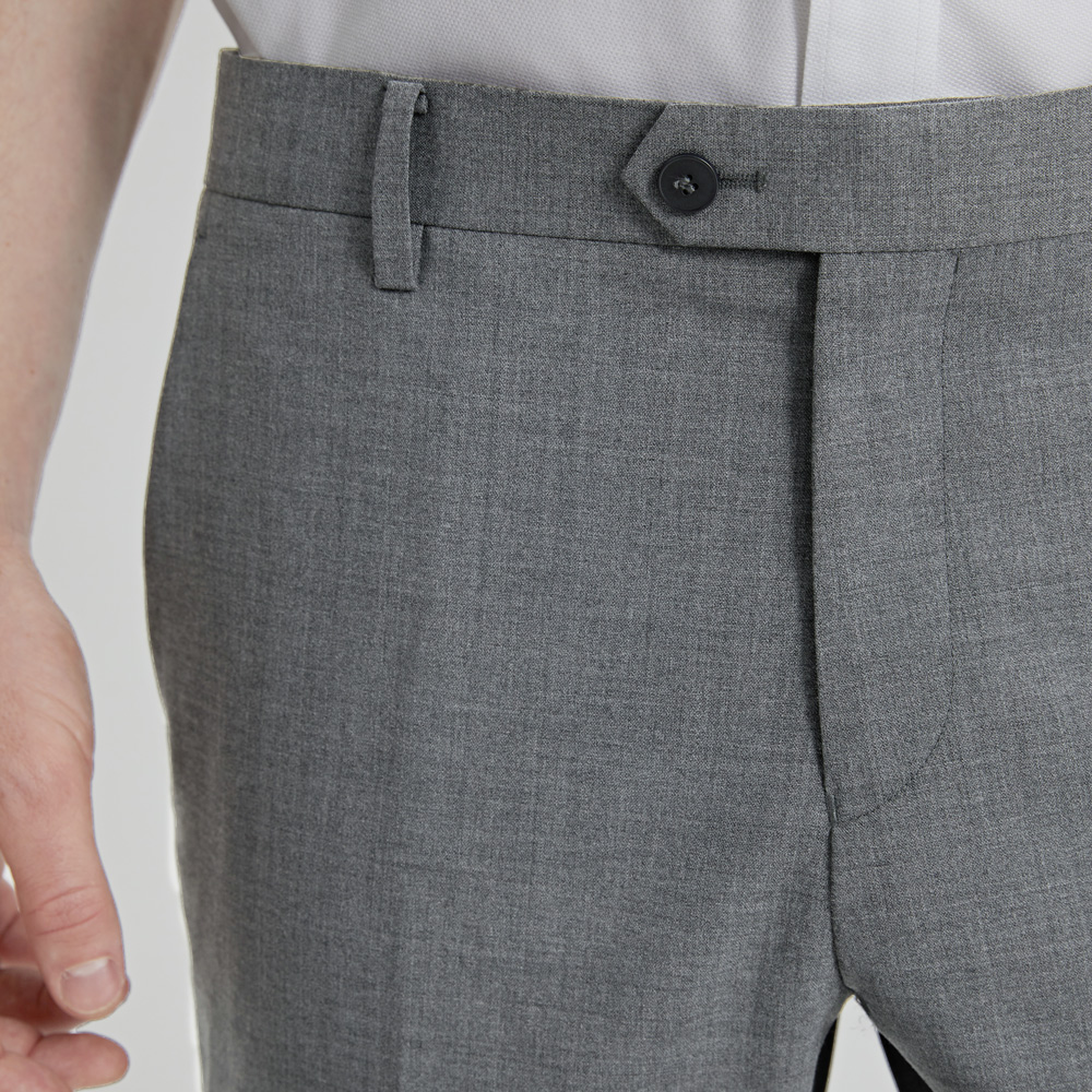 【可机洗】灰色混纺羊毛西裤男士商务垂感长裤职业上班免烫西装裤