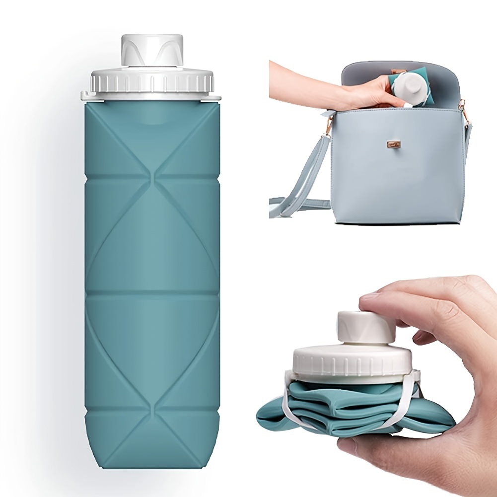 户外便携水杯骑行水瓶易收纳硅胶运动水壶食品级硅胶户外折叠水瓶
