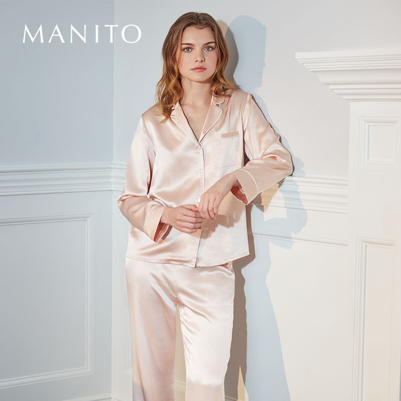 MANITO/曼尼陀Authentic真丝睡衣套装舒适桑蚕丝家居服春夏季高级