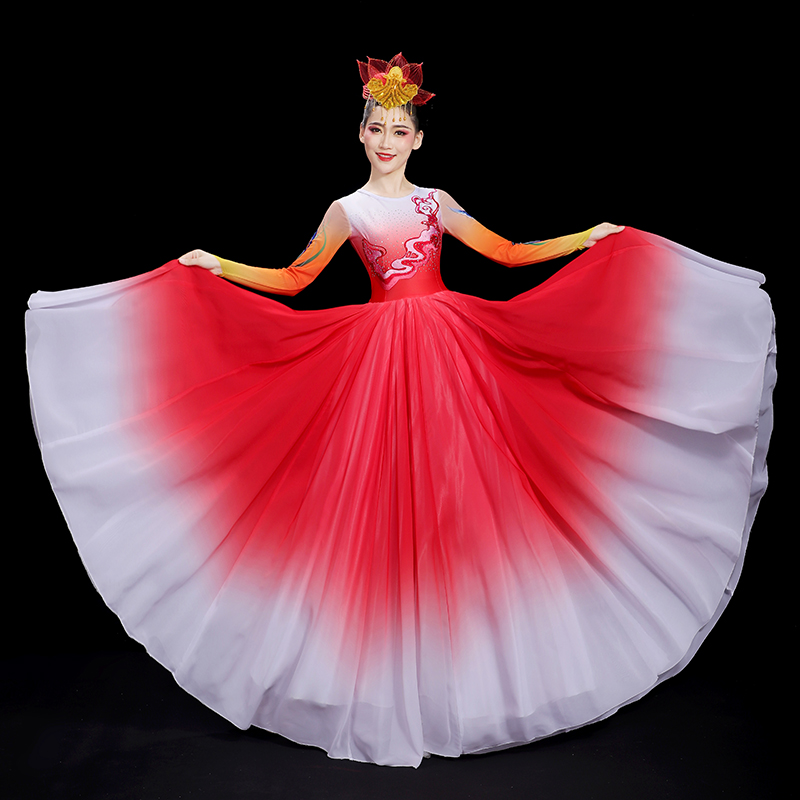 大气开场舞大摆裙演出服装大型歌伴舞台表演服灯火里的中国舞蹈服