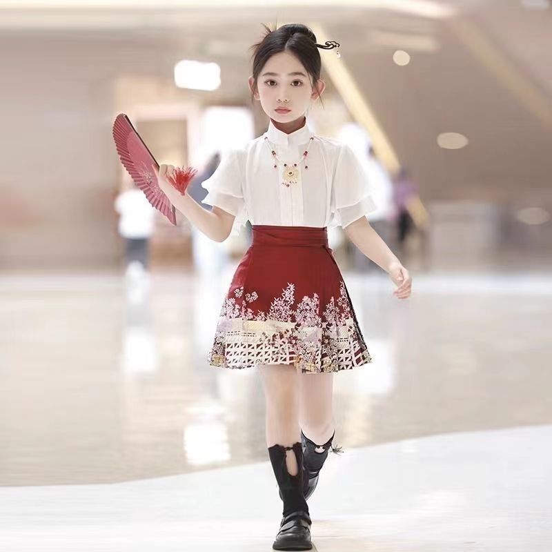 女童汉服夏季中国风儿童古装马面裙套装2024新款女孩超仙公主唐装