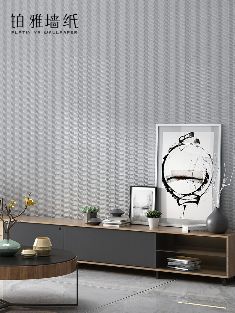 北欧无纺布白色竖条纹墙纸客厅房间卧室背景墙壁纸2023新款非自粘