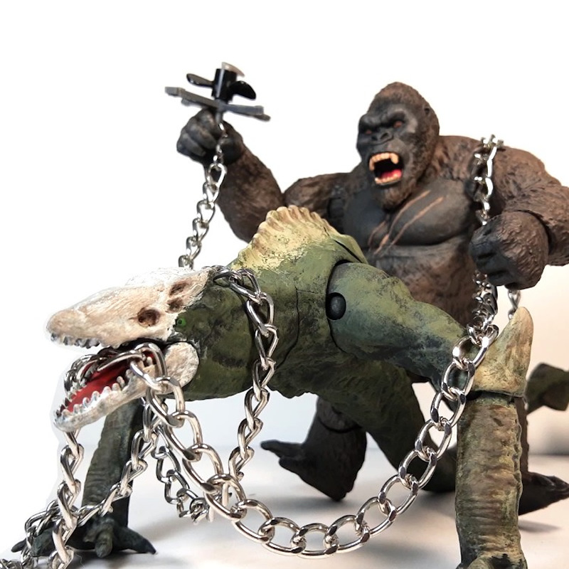 跨境2021超可动大号骷髅爬虫行者蜥蜴模型软胶怪兽金刚哥斯拉玩具