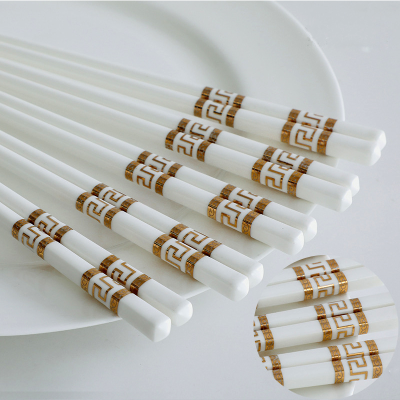 5双10双陶瓷筷子景德镇家用情侣筷创意耐高温不变形易清洗火锅筷